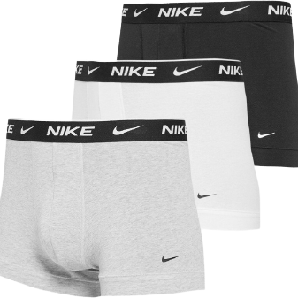 Nike Everyday Cotton Stretch Trunk 3-pack -White/Grey/Black